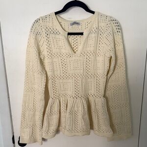 Cream V-Neck Sweater